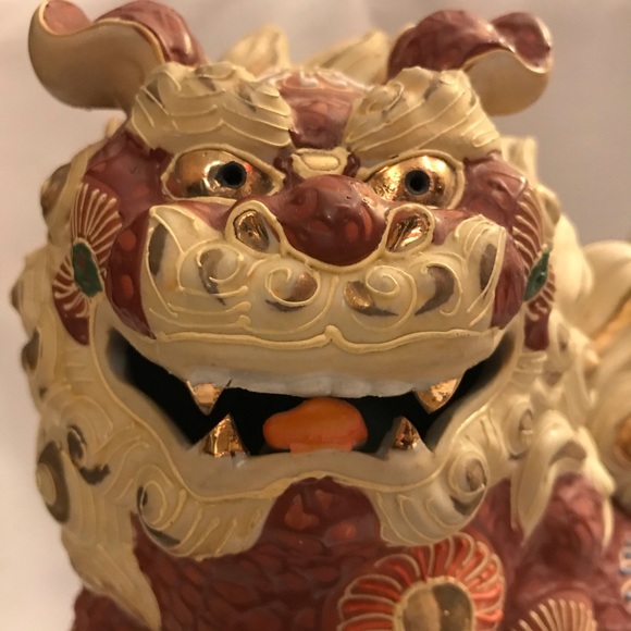 VTG Satsuma Porcelain Komainu Foo Dog Lion - Picture 8 of 16